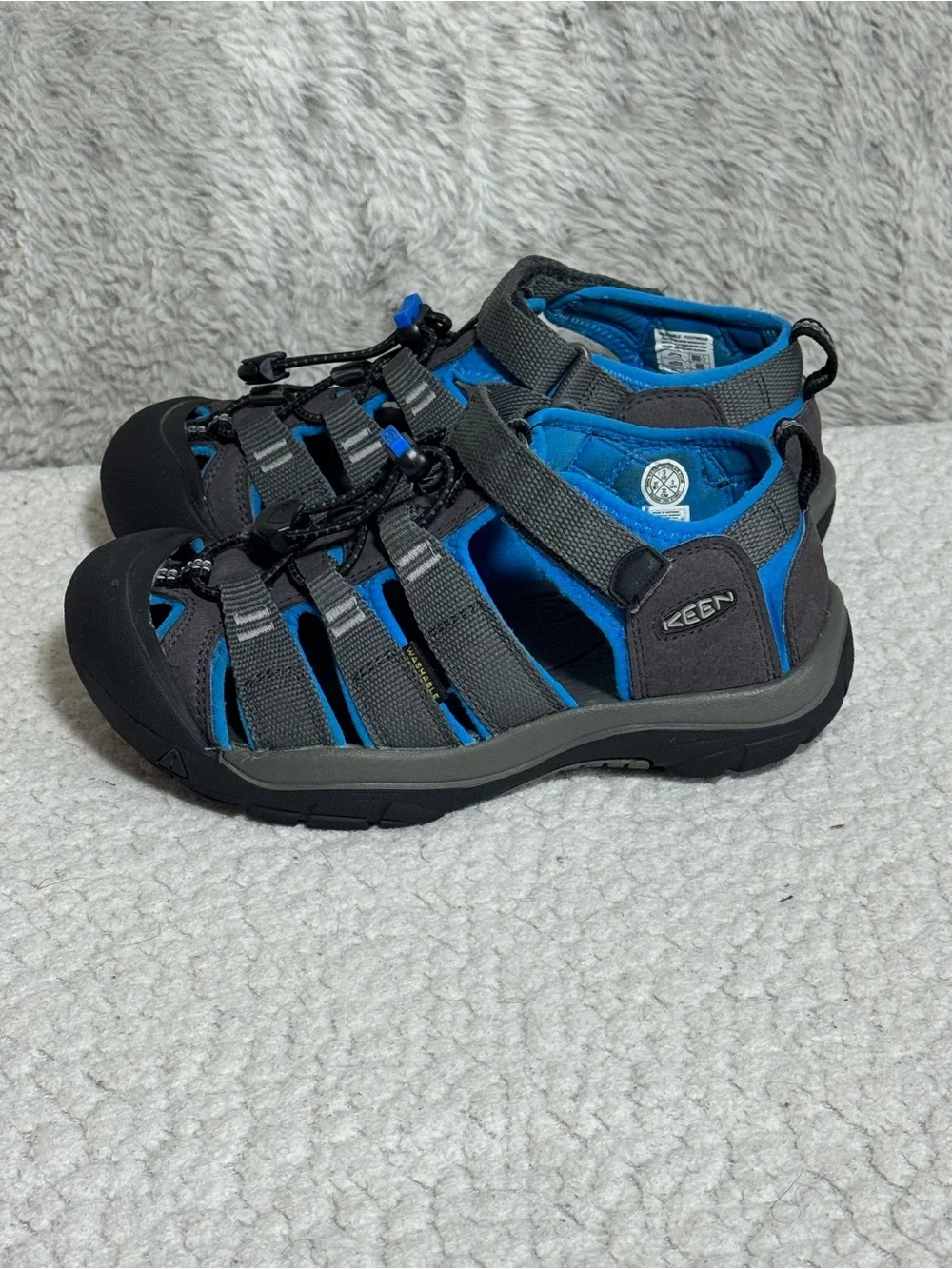 KEEN Newport H2 Kids Waterproof Water Sandals Grey Blue Size 3Y